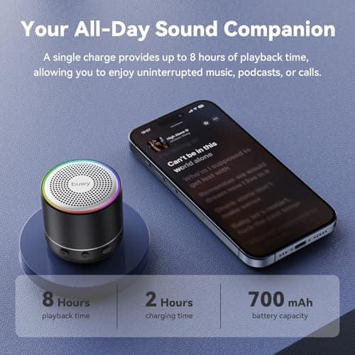 Mini Bluetooth Speaker, Portable Speakers with 7 RGB Lights, Loud HD Stereo — view 5