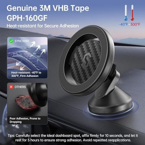 SYNCWIRE MagSafe Car Mount,Adjustable Magnetic Phone Holder,Titanium Silver — view 6