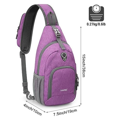 G4Free Sling Bag Backpack Chest Shoulder Bag Anti Theft Crossbody Gym Daypack with Earphone Hole for Outdoor Cycling Travel Hiking Men Women — view 3