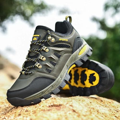 Men's Women's Lightweight Waterproof Anti-Slip Hiking Shoes Travel Camping Shoes Walking Shoes Four Seasons Green 7 UK — view 6
