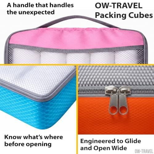 OW-Travel Packing Cubes for Suitcases 4 Colour Travel Bags Organiser 4 Pcs — view 5