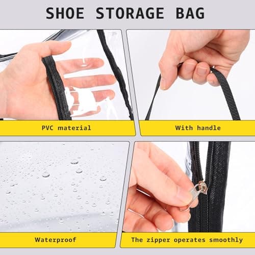 4Pcs Boot Storage Bags, Portable Waterproof Tall/Short Boot Bag Dust Proof with Zipper, Shoe Protector Storage Bag for Organizer, Packing, Travel, Daily Use(Transparent,Tall Boot) — view 3