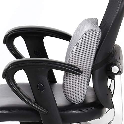 Taylor & Brown Posture Therapy Lumbar Support Cushion - Memory Foam, Ergonomic Back Support Pillow for Home, Office, Car, Travel - Relieve & Prevent Lower Back, Sciatica, Disc Pain - Grey — view 3