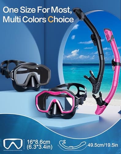 Lealinga Snorkel Set Adults 2Pack, Panoramic View Snorkel Mask — view 4