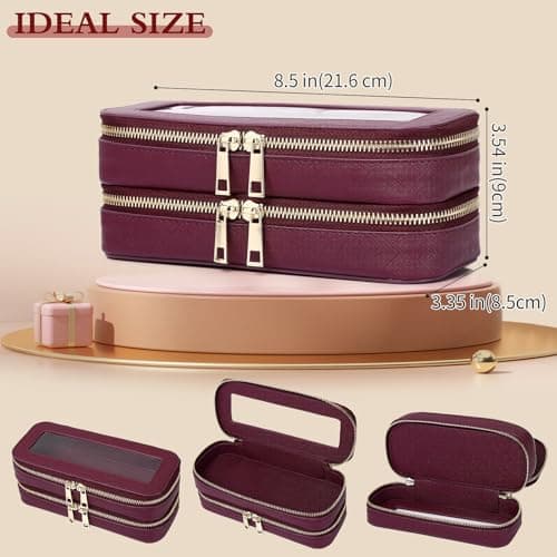 Pinkmik Makeup Brush Case Clear Travel Cosmetic & Toiletry Bag Small Makeup Bag with Zipper Purse Organizer for Women — view 4