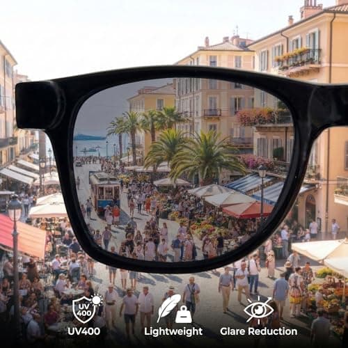 Komonee Drifter Sunglasses UV400 Protection Black and Orange Classic Style Retro Sun Shades Eye Glasses Unisex For Men Women Travel & Fashion – Lightweight Frame Fashion Eyewear — view 3