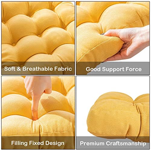Cushs 22" Round Chair Pads, Soft Thick Floor Pillows for Indoor/Outdoor Use, 5-Pack t Cushs for Office Chairs & Hardwood Floors — view 4