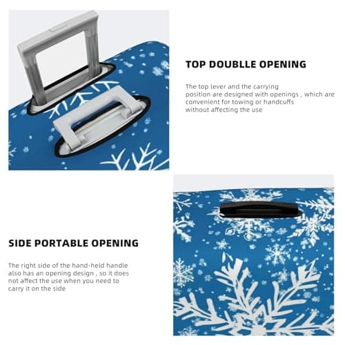 MXZERFKGLA Luggage Cover Elastic Anti-Scratch Suitcase Protector Washable Luggage Sleeve Winter Snowflake Suitcase Cover Protector Fit 65-95 CM Suitcases Travel Accessories XL — view 3