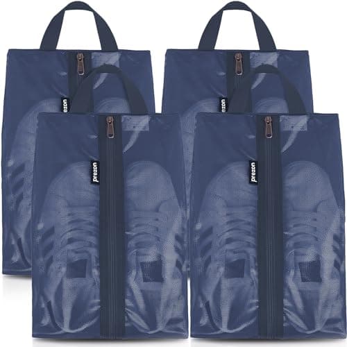 Prezon Travel Shoe Bags, Water Resistant TPU Mesh, Sturdy YKK Zipper, Shoes Storage Bag, Shoes Packing Organizer, Unisex Shoe Pouch for Travel or Home Storage