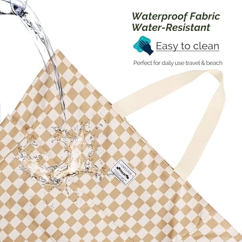 HOMESPON Large Waterproof Beach Bag for Women, Zippered Pool Tote — view 4