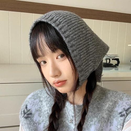 ZEPFJHE Unisex Knit Triangle Scarf Thicken Soft Wool Headband Neck Warmer for Outdoor Travel Winter Fashion Accessory Unisex Thicken Scarf for Hiking Camping Trip — view 3