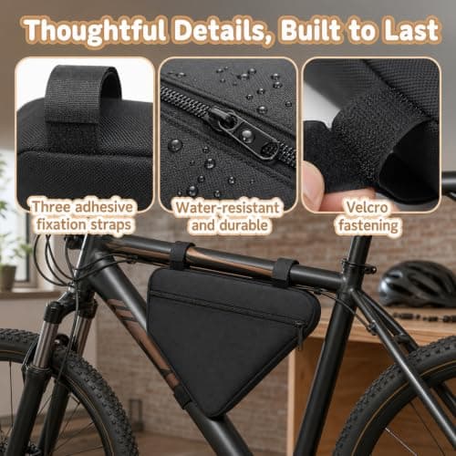 IAndhy Bike Bag, 2 pcs Bike Frame Bag, Bicycle Bag for Mountain Biking and Commuting, Water-Resistant Frame Bag Set for Cyclists, Bike Bags for Frame Storage Solution — view 3