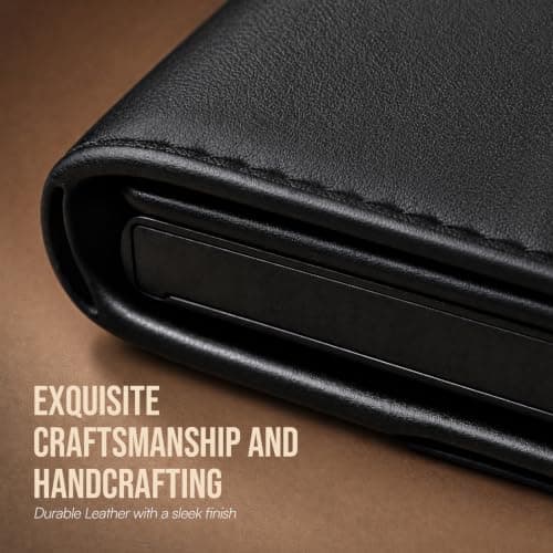 YESIIW Slim Wallet Pop-up Card Case for 9 Cards, Card Wallet with RFID Protection, Men's Wallet with XL Coin Compartment (Shiny Black, XL Coin Compartment), 004-Black, Magnetisch Münzfach, Minimalist — view 6