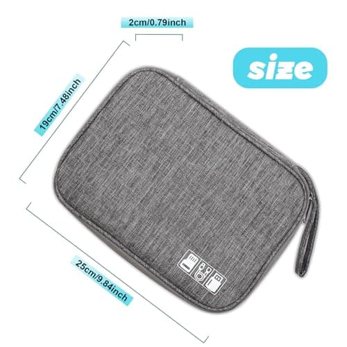 GOEDEKE Travel Cable Organiser - Electronics Accessories Organizer, Gadget Bag for Power Bank, Memory Card, Charger, Hard Disk (Grey) — view 2