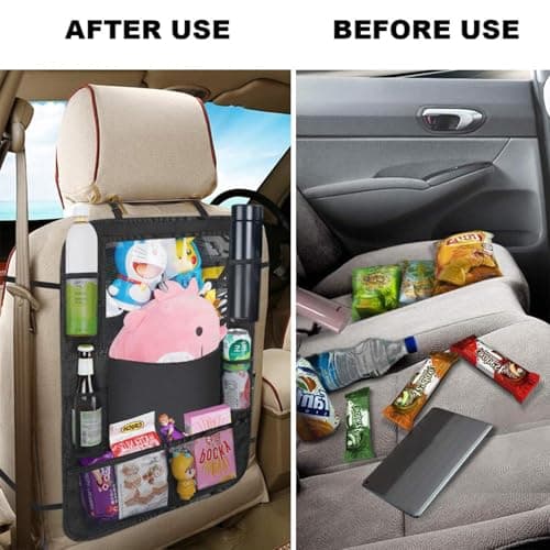 ZIOYANE Car Seat Organiser - Waterproof Automotive Backrest Protector, Ideal Car Storage Organiser for Kids Snacks, Toys & Devices, Durable Vehicle Seat Back Organizer Bag — view 6