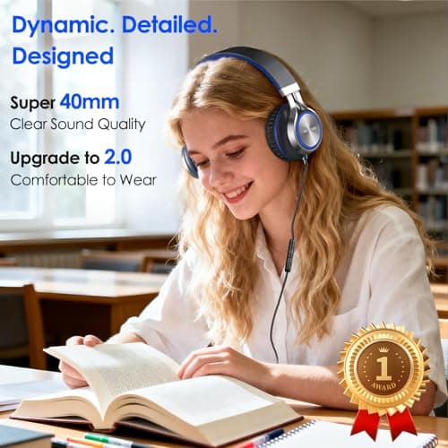 INFURTURE USB C Headphones Wired Over Ear with Mic for School and Classroom — view 4