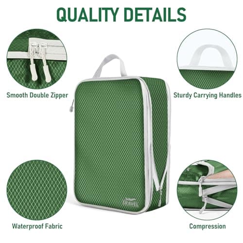 Compression Packing Cubes for Travel, Travel Essentials Luggage Organizer bags for Suitcase, Durable Compression Travel Packing Cubes for Carry on Backpack — view 5