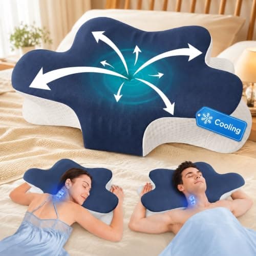 Hydomi Cervical Memory Foam Pillow for Neck and Shoulder Pain-Adjustable Orthopedic Pillow with Armrest Design-Bed Pillow with Cooling Washable Cover for Side, Back & Stomach Sleep