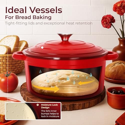 Kitchen Academy 7-Piece Red Enamelled Cast Iron Cookware Sets — view 5