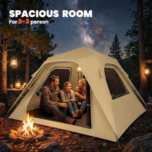 Outsunny Pop Up Tent Instant 3000mm Waterproof UPF50+ for 2-3 People Khaki — view 5