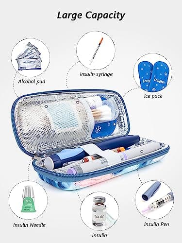 SUNMON Insulin Cooler Travel Case with 2 Ice Packs, Insulated Medication Organiser for GLP-1 & Insulin Pens, Compact Hard EVA Shockproof & Waterproof Pouch (4-6H Cooling, Sand Pink) — view 5