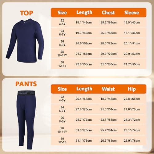 Kids Base Layer Boys Football Skins Thermal Long Sleeve Top Leggings Sport — view 6