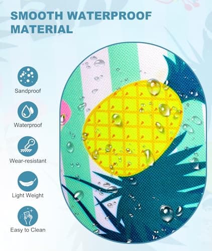 ISEYOU Extra Large Beach Bag, Waterproof Beach Bags with Zip, Lightweight Foldable Beach Tote Bags, Large Capacity Multi-Pocket Beach Bags for Women, Perfect for Pool Shopping Travel Vacation Gym — view 4