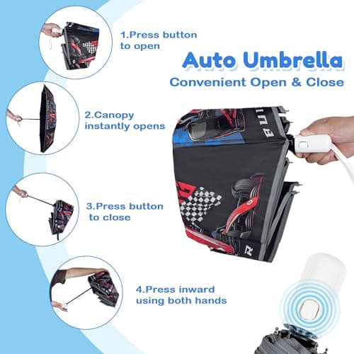 alldomess Kids Automatic Umbrella，Folding Umbrella for Girls & Boys — view 5