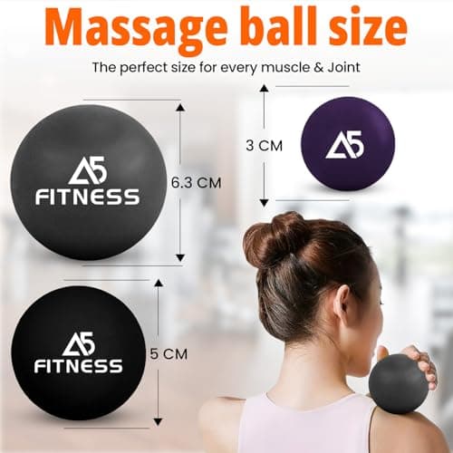 Lacrosse Massage Ball Set in 3 Sizes (Grey, Black and Purple) — view 2
