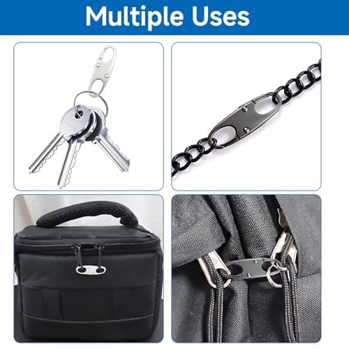 Aihoom 12PCS Zipper Lock Clips, Dual Opening S-Hook Zipper Pull Locks, Anti Theft Can Make Backpack Lock,Outdoor Travel Clip,Double Opening Snap S Hooks Zippers Pull for Traveling Camping — view 4