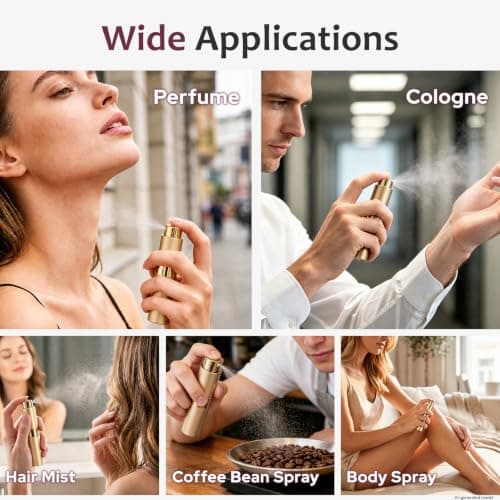 Toureal Travel Perfume Atomiser Refillable, 8ml Atomiser Spray Bottle,Gold — view 6