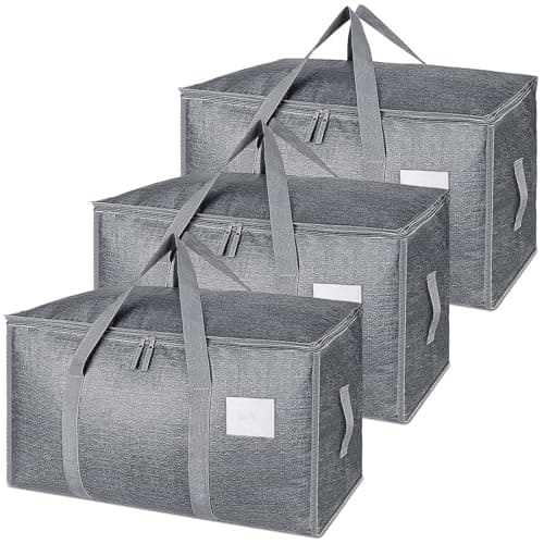 3 Pack 90L Moving Bags, Heavy Duty Storage Bags Dorm Moving Essential,Gray