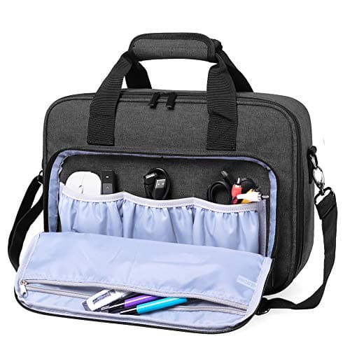 Luxja Projector Bag with Protective Sleeve for Laptop, Black — view 2