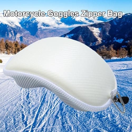 Generic Black Ski Goggle Case - Rainproof Zipper Bag, Compact & Lightweight Travel Carrying PU Case For Ski Accessories — view 2