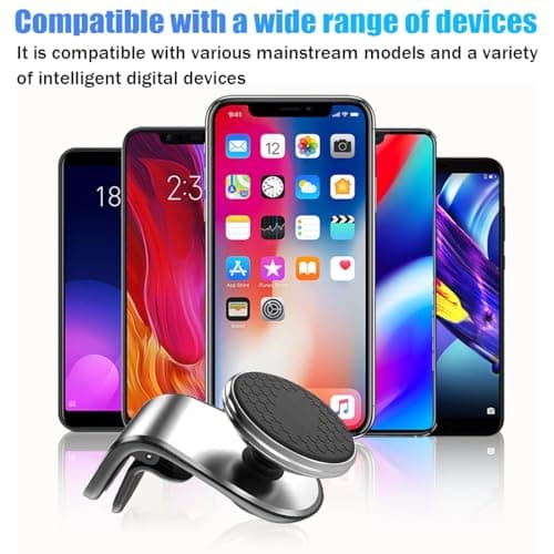 JNNJ Car Mobile Phone Holder, Universal Magnetic Phone Holder Mount, 360° Rotation Air Vent Clip Mount, For Car Mobile Phones(Silver) — view 4