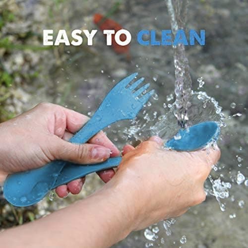 Utility Spork 3-in-1 Combo Spoon-Fork-Knife Camping Utensil (20 pack, Grey) — view 6