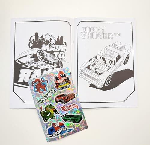Anila's Hot Wheels Activity Set, Colouring Book with 32 Pages, Activity Pad, Metallic Pencils and Sticker Sheet — view 4