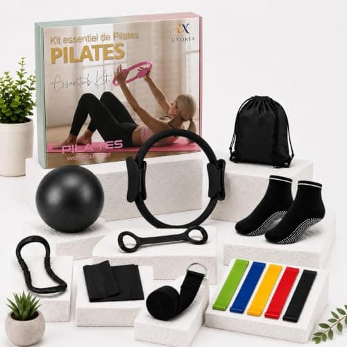 13 Piece Pilates Ring Set for Women, Full Body Pilates Equipment Kit with Resistance Bands, Exercise Ball & Accessories, Home Workout Fitness Set for Core Strength, Flexibility, Toning & Body Shaping