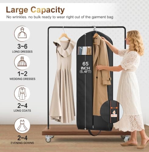 MISSLO Wedding Dress Bags Covers Long Dress Carriers for Women Travel — view 4