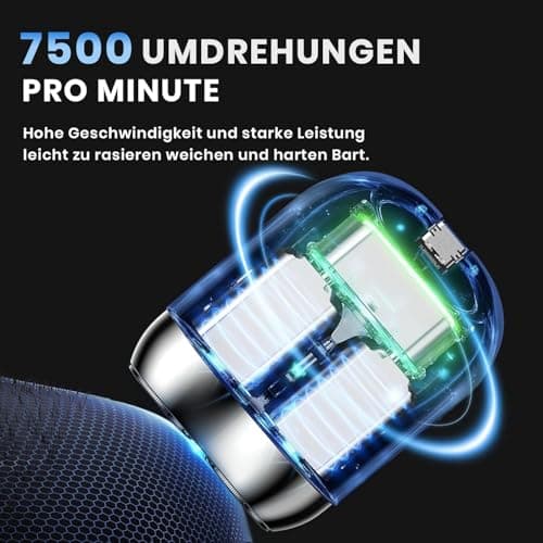 2026 Upgraded Waterproof Mini Electric Shaver for Men – Portable Cordless Travel Shaver with Deep Cleaning, Multi-Functional Trimmer & Gentle Grooming (Blue) — view 3