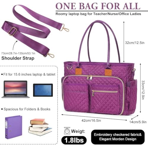APXEL Laptop Bag Briefcase for Women Large Laptop, 15.6 inch Teacher Bag — view 3