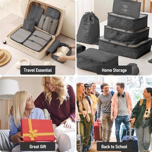 10 pcs Packing Cubes for Suitcases, Travel Organiser Packing Bags for Clothes Shoes Toiletries Travel Luggage Organizers Storage Bags — view 4