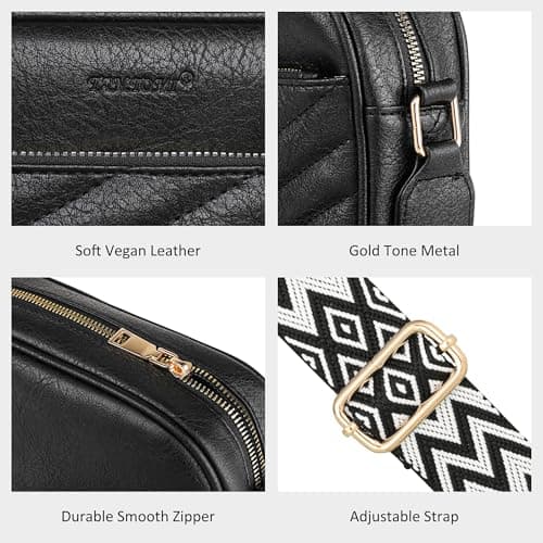 TANTOMI Crossbody Bags for Women - Quilted Cross Body Bag Travel PU Vegan Leather Handbags & Shoulder Bags with 4 Card Slots Adjustable Strap Fashion Small ladies bags for Travel Shopping Work — view 5