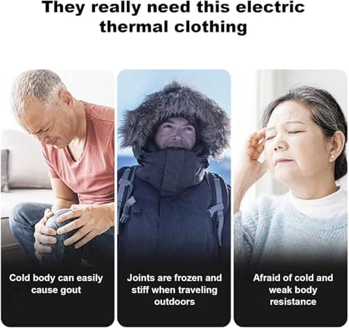 Heated Base Layer Set, Rechargeable Electric Thermal Underwear, Thermal Underwear Long Sleeve Base Layer, Fast Warmth for Cold Weather Outdoor Activities(Black,4XL-4XLarge) — view 4