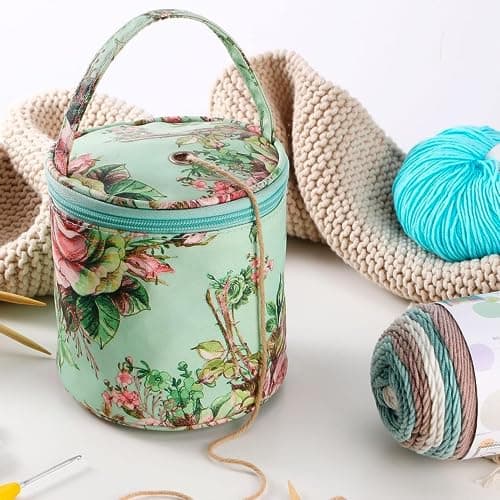 KAISELINNA Knitting Bag Yarn Storage Bag Wool Holders Crochet Tote Organizer Storage Bag Travel Knitted Wool Bags Sewing Tools (Green) — view 5