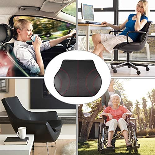 KOYOSO Car Lumbar Support Cushion, Back Support Pillow Leather Memory Foam — view 6