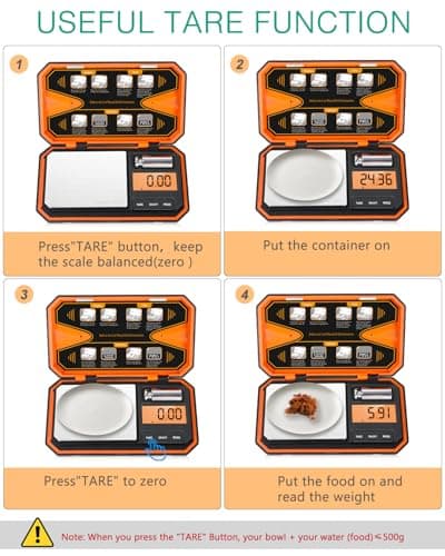 ORIA Digital Pocket Scale, 500g x 0.01g Mini Jewellery Scale, Orange — view 5