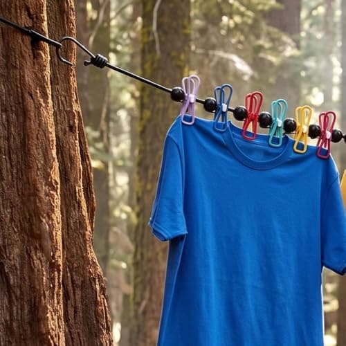 Focenat 2 Pack Travel Clothes Line, Retractable Washing Line with 24 Pegs — view 5