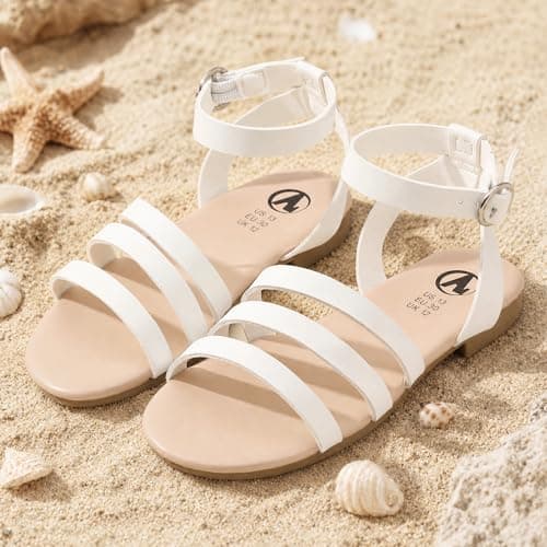 MIXIN Girls Sandals Flat Sandals summer shoes White 13 — view 5