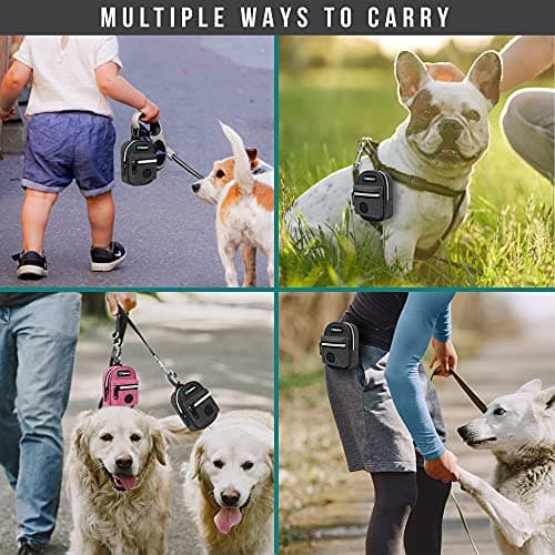 PetAmi Dog Poop Bag Holder for Leash Waste Bag Dispenser Pet Pouch Charcoal — view 2